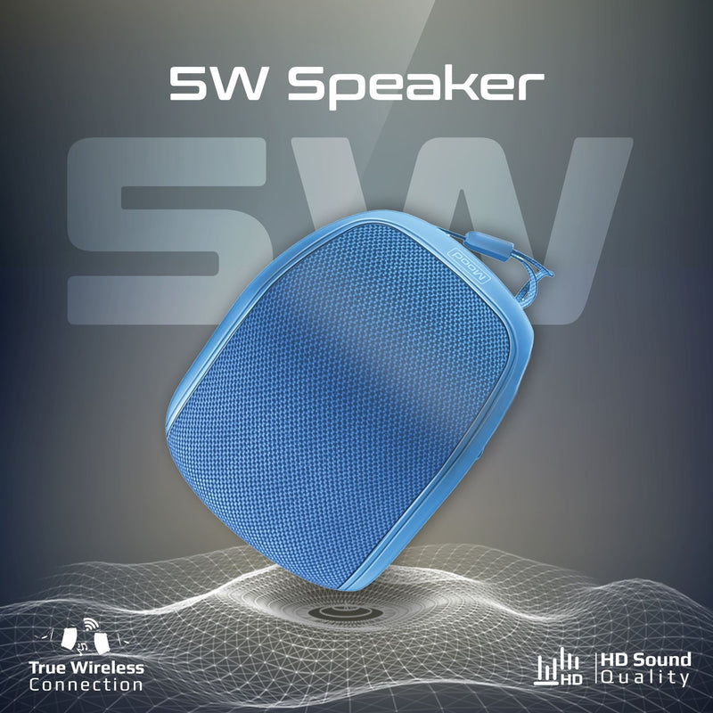 PROMATE 5W Wireless HD Bluetooth Portable Speaker with Built-in Lanyard. Battery Capacity 1200mA, Up to 24 Hours Playback, Supports Handsfree, Charge Time 2-3 Hours, IPX4 Water-Resist. Blue Colour - Office Connect 2018