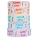 Globe Admit One Tickets Assorted Colours Single Roll - Office Connect 2018