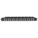 DYNAMIX 16 Port Unloaded Patch Panel, Shuttered Keystone Inserts, 1RU - Office Connect 2018