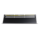DYNAMIX 19" Cat6 24-Port RJ45 1U Sheilded Patch Panel. Easy Field Label System & Port Identification. 110x Termination. Colour Coded for T568A & T568B. Supports Both Cat5e & Cat6. - Office Connect 2018