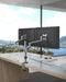 BRATECK 17"-32" Dual  Arm Premium Articulating Monitor Mount. Arm Extension 447mm, Built-in Cable Management, Detachable VESA Plate. Desk Clamp & Grommet Mounting Inc. Matte Grey Colour. - Office Connect 2018