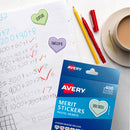 Avery Merit Stickers Dispenser Pastel Hearts 24mm 400 Pack - Office Connect 2018