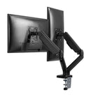 BRATECK Elegant Dual 17"-32" Counter Balance Monitor Desk Mount. Max Load up to 9Kgs Per Arm. VESA 75x75 & 100x100. Gas Spring with Matt Plastic Surface. Extend, Tilt & Swivel. Black Colour. - Office Connect 2018