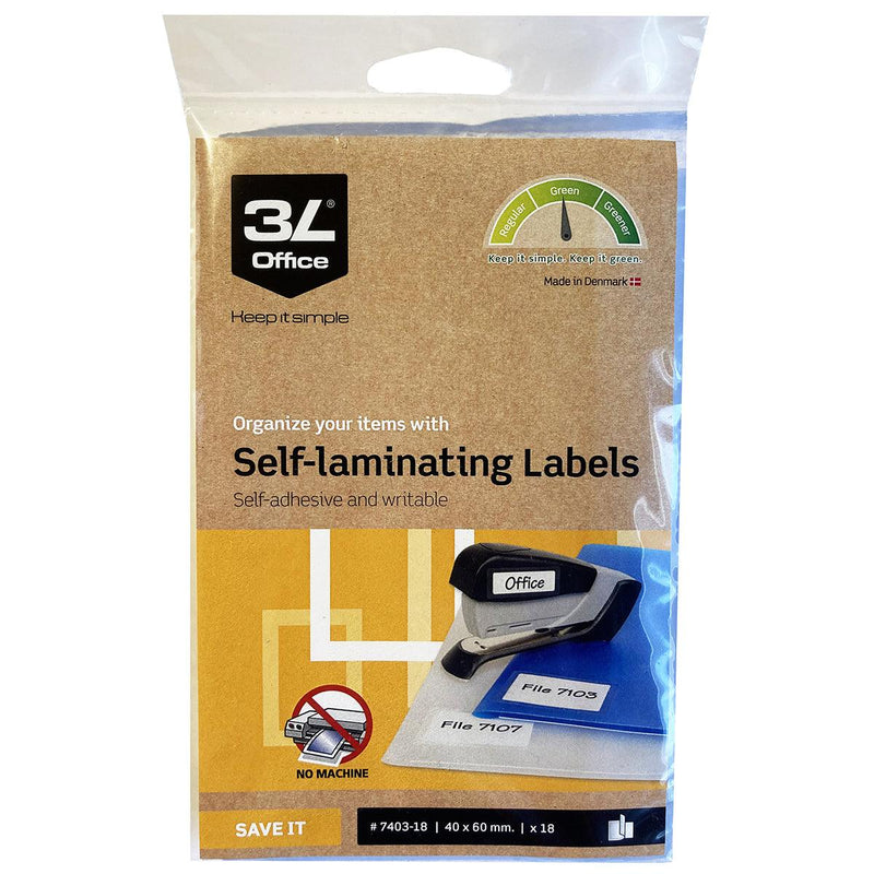3L Self Laminating Labels 40x60mm 3up 6 Sheets - Office Connect 2018