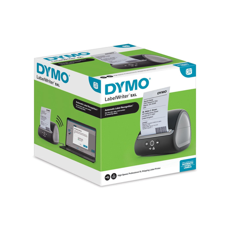 DYMO LabelWriter 5XL Label Printer. Print up to 53 Labels per Minute. Print 4" x 6" Shipping & Warehouse Labels, Large Format Labels. For PC & MAC, 300 x 300 DPI, No Keyboard. - Office Connect 2018