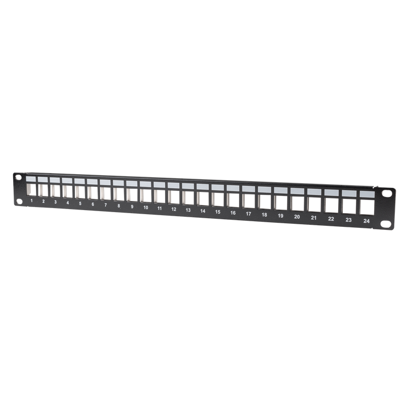 DYNAMIX Horizontal 19'' 1RU Unloaded 24 Port UTP Patch Panel. RoHS Numbered 1-24. - Office Connect 2018