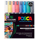 Uni Posca Marker 0.7mm Ultra-Fine Pin Tip 16 Pack Assorted PC-1MR - Office Connect 2018