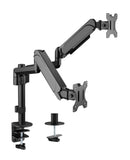 BRATECK 17"-32" Pole-Mounted Gas Spring Dual Monitor Desk Mount Bracket with Detachable VESA Plate. Max Load 9Kgs Per Arm, Supports VESA 75x75 & 100x100, Extend, Tilt, & Swivel, Clamp or Grommet Instal. - Office Connect 2018