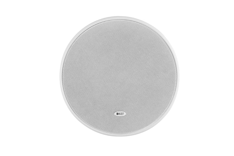 KEF Ultra Thin Bezel 6.5'' Round In-Ceiling Speaker. 160mm Uni-Q driver with 16mm aluminium dome tweeter with tangerine waveguide. Magnetic grille. IP64 rated. Sold individually