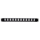 DYNAMIX 19'' 12 Port Unloaded Patch Panel Keystone Inserts, 1RU *REQUIRES SLIMLINE KEYSTONE JACKS* - Office Connect 2018