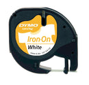DYMO Genuine LetraTag Iron-On Labeller Tape. 19mm Black on Yellow. Solution for clothing and fabric identification. labels adhere to a variety of fabrics and textures. - Office Connect 2018