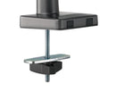 BRATECK 17''-32'' Polished Aluminium Gas-Spring Desk Mount Duel Monitor Arm. Supports VESA up to 100x100. Extend, Tilt and Swivel. Detachable VESA Plate. Max Arm Extn - 506mm. Space Grey Color. - Office Connect 2018