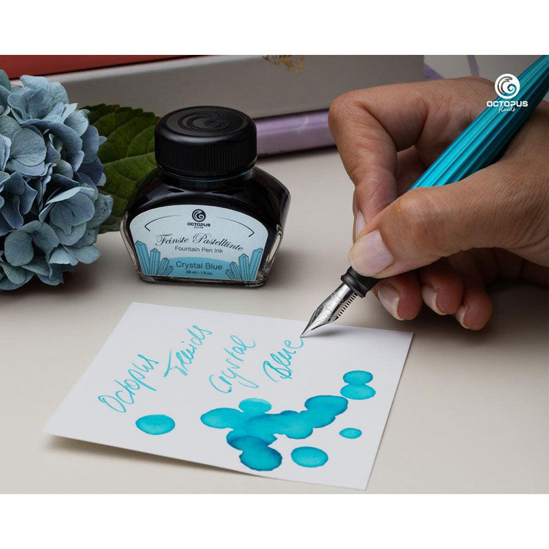 Octopus Fluids Fountain Pen Ink Pastel Crystal Blue 30ml - Office Connect 2018