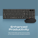 PROMATE Full Size Wireless Keyboard and Mouse. Spill proof Ergonomic Design. Built-in Media Controls. Range up to 10m. Up to 1600 Dpi. Long Life Battery - Office Connect 2018