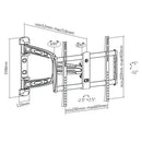 BRATECK 37"-70" Full Motion Bracket Extend, Tilt & Swivel. VESA Support up to: 600x400. Max Arm Extension - 518mm. Max Load: 35Kgs