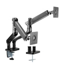 BRATECK 17''-32'' Premium Aluminium Dual Spring-Assisted Desk Mount Monitor Arm. Supports VESA up to 100x100. Extend, Tilt and Swivel. Detachable VESA Plate. Max