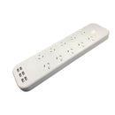 JACKSON 10-Way Powerboard with 6x USB-A Fast Charging Ports (4.5A) 10 Surge Protected Power Outlets On-Board Master Switch. Safety Overload Protection. Mounting Slots on Back. 1M Power Lead. - Office Connect 2018