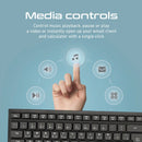 PROMATE Full Size Wireless Keyboard and Mouse. Spill proof Ergonomic Design. Built-in Media Controls. Range up to 10m. Up to 1600 Dpi. Long Life Battery - Office Connect 2018