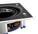 KEF Ultra Thin Bezel 6.5'' Dual Stereo Square In-Ceiling Speaker. Asymmetrical tweeter island for wide off-axis response. 19mm aluminium dome tweet & tangerine waveguide. 160mm Bass driver - Office Connect 2018