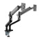 BRATECK 17''-32'' Premium Aluminium Dual Spring-Assisted Desk Mount Monitor Arm. Supports VESA up to 100x100. Extend, Tilt and Swivel. Detachable VESA Plate. Max