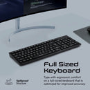 PROMATE Full Size Wireless Keyboard and Mouse. Spill proof Ergonomic Design. Built-in Media Controls. Range up to 10m. Up to 1600 Dpi. Long Life Battery - Office Connect 2018