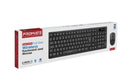 PROMATE Full Size Wireless Keyboard and Mouse. Spill proof Ergonomic Design. Built-in Media Controls. Range up to 10m. Up to 1600 Dpi. Long Life Battery - Office Connect 2018