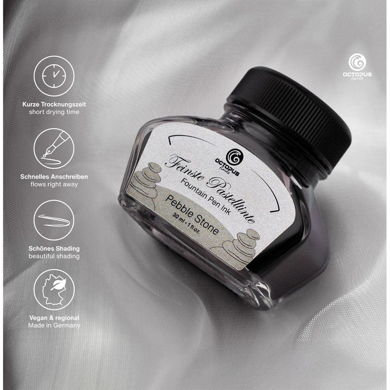 Octopus Fluids Fountain Pen Ink Pastel Pebble Stone 30ml - Office Connect 2018