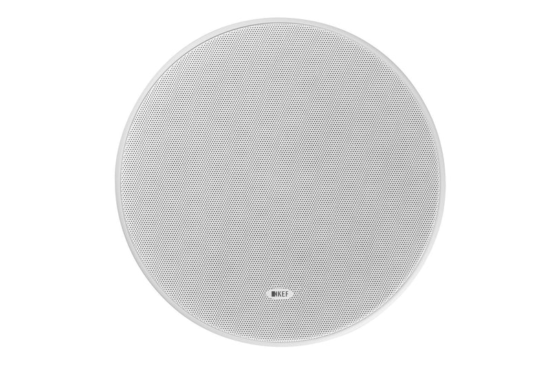 KEF Ultra Thin Bezel 8'' Round In-Ceiling Speaker. 200mm Uni-Q driver with 16mm aluminium dome tweeter & tangerine waveguide. Magnetic grille. IP64 rated. - Office Connect 2018