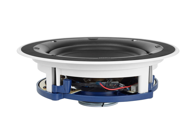 KEF Ultra Thin Bezel 8'' Round In-Ceiling Speaker. 200mm Uni-Q driver with 16mm aluminium dome tweeter & tangerine waveguide. Magnetic grille. IP64 rated. - Office Connect 2018