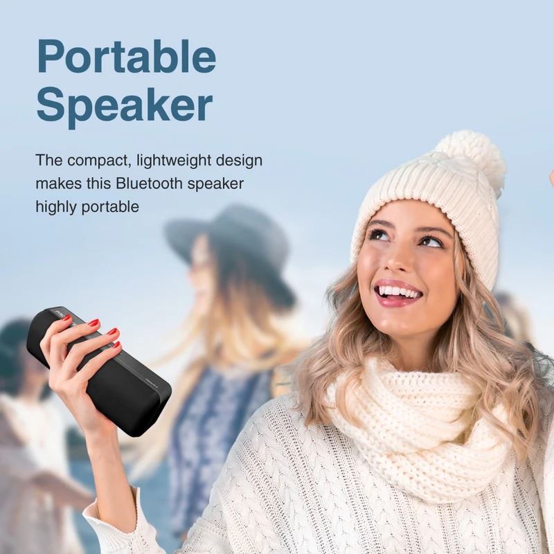 PROMATE 6W Wireless HD Bluetooth Portable Speaker. Built-in 1200mAh Lithium Battery. Up to 4 Hours Playback. 3.5mm Audio Jack, USB or MicroSD Playback. Operating Distance 10m. Black.