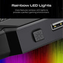 VERTUX Gaming Portable Height Adjustable Cooling Pad with Rainbow LED Lights. Anti-slip. 7 Adjustable Height Settings. Supports up to 17.3" Notebooks. Black Colour - Office Connect 2018