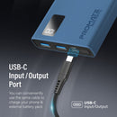 PROMATE 10000mAh Power Bank with Smart LED Display & Super Slim Design. Includes 2x USB-A & 1x USB-C Ports. 2A (Shared) Charging. Auto Voltage Regulation. Charge 3x Devices. Blue Colour. - Office Connect 2018