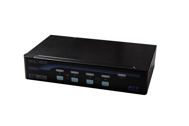 REXTRON 1-4 USB Automatic KVM Switch. Share 1x Keyboard Video /Mouse with 4x CPU''s via the VGA & USB ports. 4x 1.8m leads included