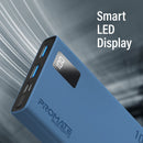 PROMATE 10000mAh Power Bank with Smart LED Display & Super Slim Design. Includes 2x USB-A & 1x USB-C Ports. 2A (Shared) Charging. Auto Voltage Regulation. Charge 3x Devices. Blue Colour. - Office Connect 2018