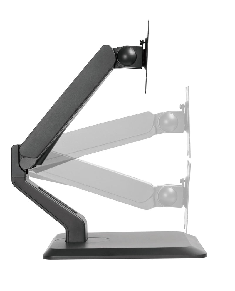 BRATECK 17'' -32'' Single Screen Articulating Monitor Stand. Free-Tilting Design, Rotary Base 360 Rotary VESA Plate. VESA 75x75, 100x100, Max Load 10kgs Built-in Cable Management