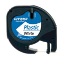 DYMO Genuine Pearl White Plast Tape for LetraTag Plastic Tape. 12mm x 4m. Tear-resistant and easy-to-use plastic labels. - Office Connect 2018