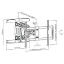 BRATECK 37''-80'' Full motion bracket Extend, tilt and swivel. VESA support up to: 600x400. Max arm extension - 518mm. Curved display compatible. Max load: 50Kgs. - Office Connect 2018