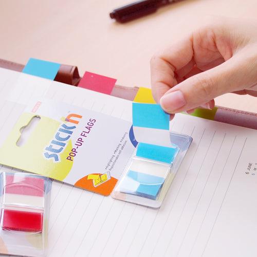 Stick'n Pop Up Flags 45x25mm 50 Sheets Blue - Office Connect 2018