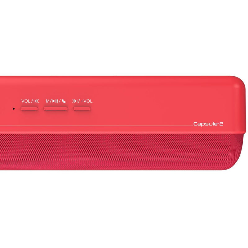 PROMATE 6W Wireless HD Bluetooth Portable Speaker. Built-in 1200mAh Lithium Battery. Up to 4 Hours Playback. 3.5mm Audio Jack, USB or MicroSD Playback. Operating Distance 10m. Red.