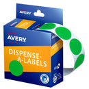 Avery Label Dispenser 937376 Green Round 24mm 500 Labels - Office Connect 2018