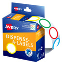 Avery Label Dispenser Assorted Rings Round 24mm 300 Pack - Office Connect 2018