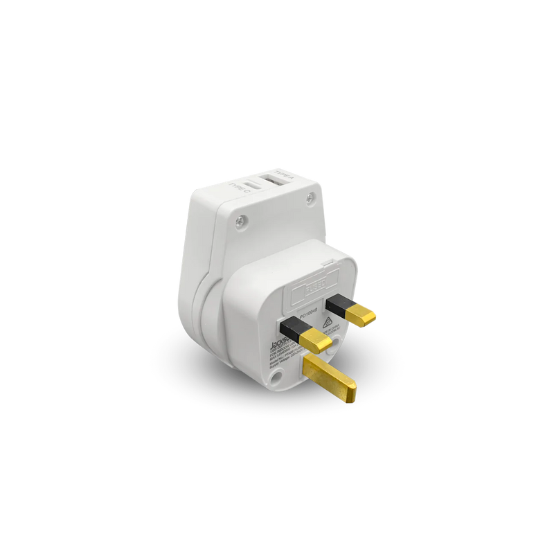 JACKSON Slim Outbound Travel Adaptor 1x USB-A and 1x USB-C (2.1A) Charging Ports. Converts NZ/AUS Plugs for use in UK, Hong Kong & More. - Office Connect 2018