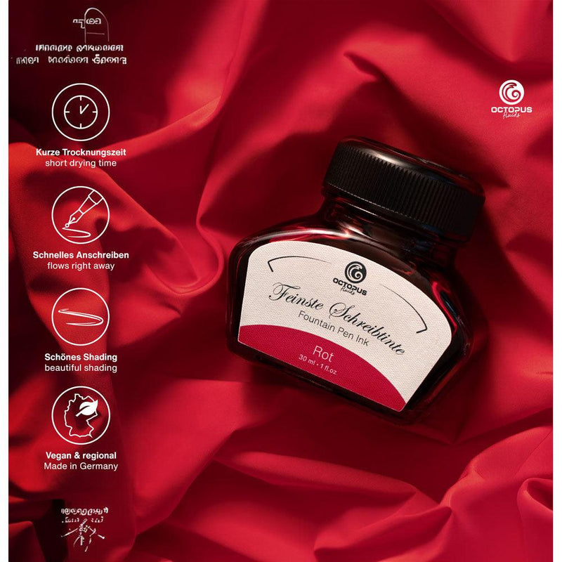 Octopus Fluids Fountain Pen Ink Red (Rot) 30ml - Office Connect 2018