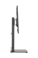 BRATECK 37-70" Tabletop TV Stand with Glass Base. Height Adjustable with Built-in Cable Management. Supports up to 40Kgs. Support VESA up to 600x400. Black. - Office Connect 2018