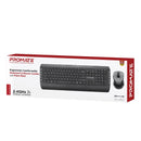 PROMATE Full Size Wireless Multimedia Keyboard & Mouse Combo. Sleep & Ergonomic. Auto Sleep. Smart Nano Reciever. Precision Mouse. Built-in Palm Rest. 10m Range. AAA Batteries. 2.4GHz. - Office Connect 2018