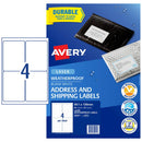 Avery Weatherproof Label L7071 99.1X139mm 4up 10 Sheets - Office Connect 2018