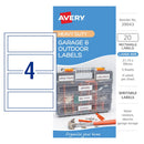 Avery Garage & Outdoor Labels 31x89mm 4up 5 Sheets - Office Connect 2018