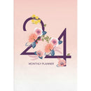 Collins Designer A4 Monthly Planner Floral Numbers Even Year - Office Connect 2018