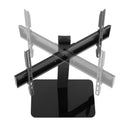 BRATECK 37-70" Tabletop TV Stand with Glass Base. Height Adjustable with Built-in Cable Management. Supports up to 40Kgs. Support VESA up to 600x400. Black. - Office Connect 2018