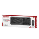 PROMATE Full Size Wireless Keyboard & Mouse Combo with Dual USB-A/C Dongle. Auto Sleep. Smart Nano Reciever. Precision Mouse. Built-in Palm Rest. 8m Range. AAA Batteries. 2.4GHz. - Office Connect 2018